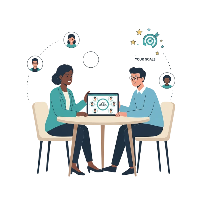 HR manager and employee discussing disability inclusion sensitization programme